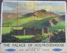 British Railways Scottish Region advertising poster 'See Britain by Train' The Palace of Holyrood