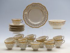 A late 19th / 20thC gilded porcelain part tea service