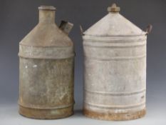 Tara 340 D oil can with conical top together with a similar oil or petrol can marked E or B.P.