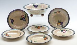 Carlton Ware pearl lustre fruit / dessert set