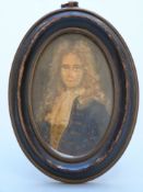 19thC portrait miniature of a gentleman in period dress,