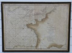 W Faden 1780 chart of the British Channel and the Bay of Biscay with a part of the North Sea and