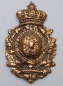 Victorian horse brass or bit decoration with royal coat of arms, height 10cm,