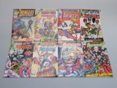 Eight Marvel comics comprising Giant-Size Avengers issue 1, Avengers West Coast 48,