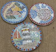 Three mosaic stepping stones