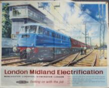 London Midland Railways poster 'London Midland Electrification' (LM 23660) depicting an