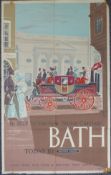 British Railways Western Region Railways poster for Bath 157/60 showing an 1828 steam carriage,