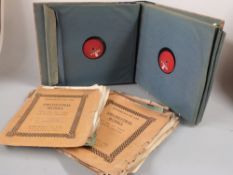A box of Ivor Novello / Olive Gilbert and related 78s including test pressings and a box postmarked