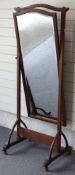 Peter van der Waals for Ernest Gimson Cotswold School Arts and Crafts oak cheval mirror,