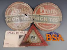 BSA advertising sign, Vindec Bicycles 1934 brochure,