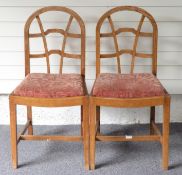Pair of Art Deco oak dining chairs