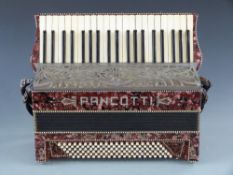 Pancotti 120 bass 1930s piano accordion in burgundy pearloid finish,