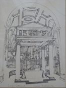 David Birtwhistle signed print interior scene 'Derby Cathedral',