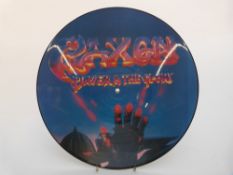 Saxon - Denim and Leather (CAL 128) white label in plain cover, appears ex,