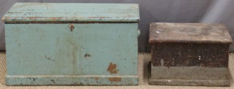 Two stained pine trunks,