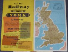 British Transport Commission poster Parks P/1832 showing railway line system of England, 100 x 63cm,