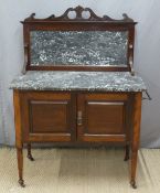 19thC marble topped and backed washstand,