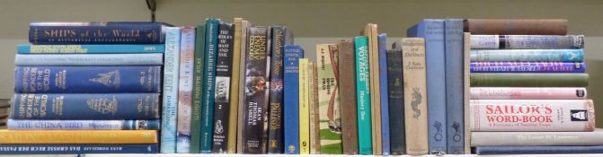 Approximately 40 shipping interest books including sailing ships etc