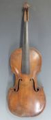 Anonymous 19thC full size violin with 36cm two-piece back,