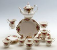 Royal Albert Old Country Roses tea set including teapot,