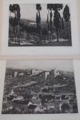 W Westley Manning pair of etchings The Alhambra, Grenada,