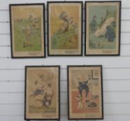 Set of five framed Wm Younger & Co Ltd, Edinburgh, Scotch Ale advertising posters,