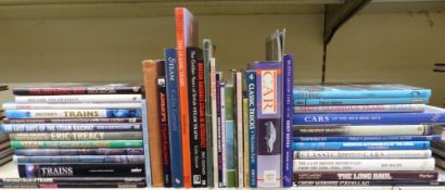 Approximately 45 railway and car books including railway photographs,