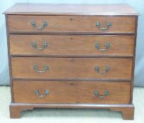Georgian mahogany straight front chest of four graduated drawers raised on bracket feet,