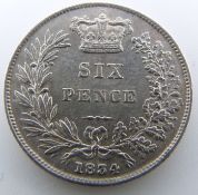 William IV 1834 sixpence, NEF