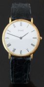 Piaget Classic 18ct gold gentleman's dress wristwatch ref. 9025 with black hands and Roman numerals,