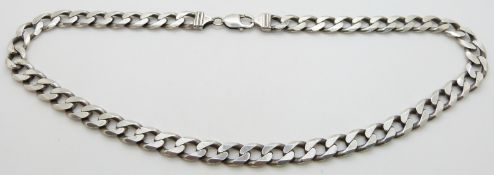 A silver curb link necklace