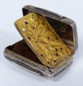 Victorian hallmarked silver vinaigrette with gilt interior and pierced and embossed inner cover,