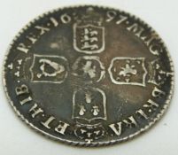 1697 William III sixpence, toned, NVF
