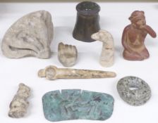 A group of ancient and ancient style items to include pre Columbian, Roman and Islamic