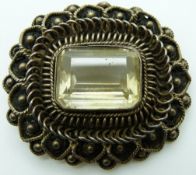 Victorian brooch set with an emerald cut citrine
