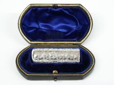 Victorian hallmarked silver scent bottle with engraved ivy leaf decoration, Birmingham 1893 maker
