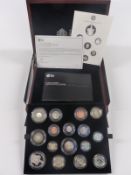Royal Mint 2013 premium proof coin set comprising 15 coins and medal, including four two pound,