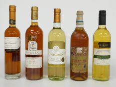 Five bottles of wine comprising Chateau Jolys 2004, Giordano 1997, Graham Beck Rhona Muscadet,