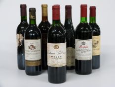 Eight bottles of red wine comprising Chateau Montroc 1989 12% vol 75cl; Chateau Potensac 1985