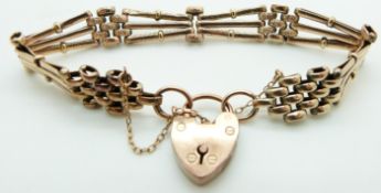 A 9ct rose gold gate bracelet, 11.4g