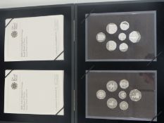 Royal Mint 2008 silver proof collection coin set comprising fourteen coins from one pound to one