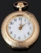 Ladies gold fob watch impressed 585