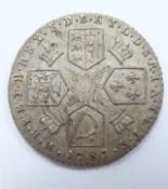 1787 George III sixpence with semee of hearts, NEF