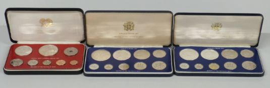 Franklin Mint Jamaica cased proof coin sets from 1978 and 1979 together with a Papua New Guinea