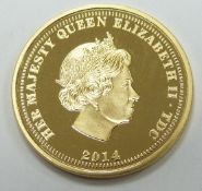 Gold proof one pound coin 'The St George and the Dragon', cased with certificate, 22ct, 8g.