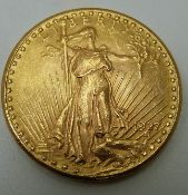 1927 USA Liberty standing, eagle reverse, twenty dollar gold coin, 33.4g