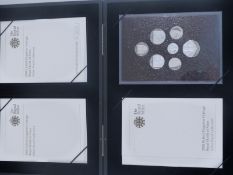 Royal Mint 2008 silver proof collection Royal Shield of Arms coin set comprising seven coins from