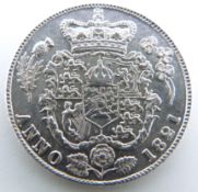 George IV 1821 sixpence, R over B in Britannia, first reverse Spink 3813, lustrous EF