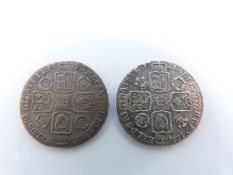 George II 1731 young head sixpence, roses and plumes reverse, GF together with a 1743 old head