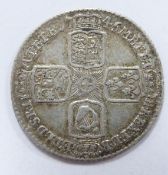 George II 1745 LIMA, old head, plain angles reverse, seven harp strings, VF-EF